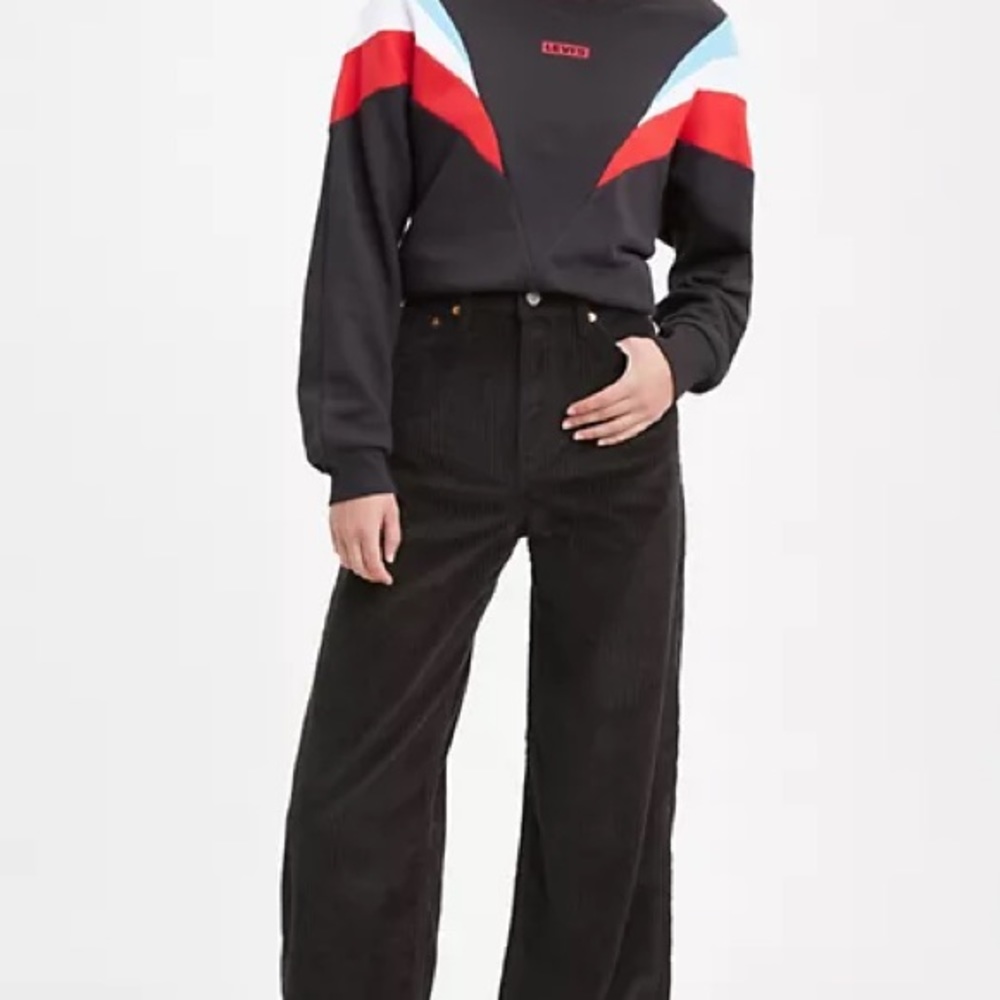 Black Levi rib cage corduroy pants size 26